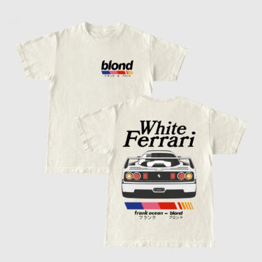 Frank Ocean BLOND WHITE FERRARI Shirt NEW