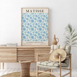 Blue Matisse Flower Canvas Poster 2