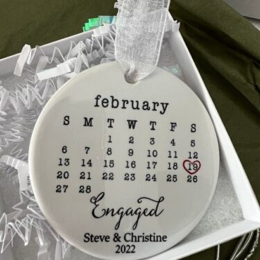 Engaged Ornament, Engagement Ornament, Engagement Gifts