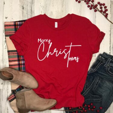 Merry Christ Mas Christian Christmas Tee