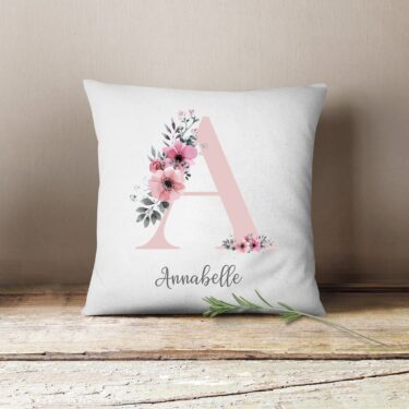 Personalised Initial Pilow, Rose Gold Custom Gift