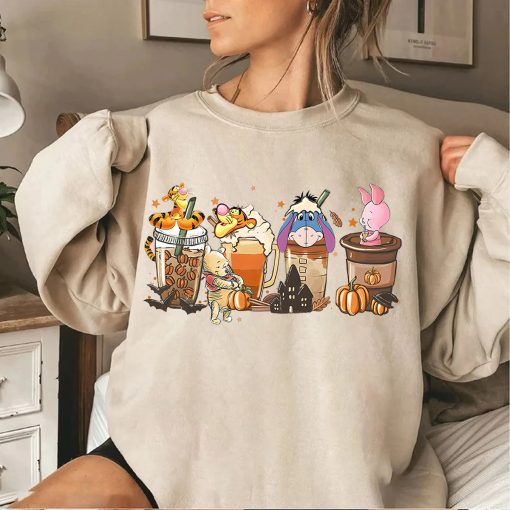 Pooh Fall Coffee Latte Sweatshirt, Halloween Shirt