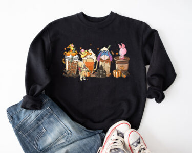 Pooh Fall Coffee Latte Sweatshirt, Halloween Shirt