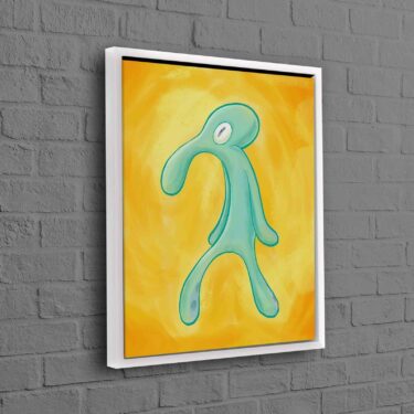 Squidward Canvas Poster, Squidward Painting Print, Abstract Wall Art