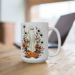 Wildflower Ghost Coffee Halloween Mug 1