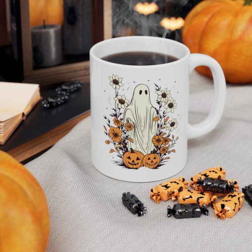 Wildflower Ghost Coffee Halloween Mug