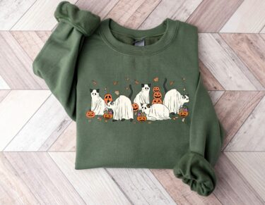 Ghost Cats Halloween Crewneck Sweatshirt, Hoodie, T-shirt