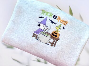Trick or Treat Snoopy Embroidered Sweatshirt