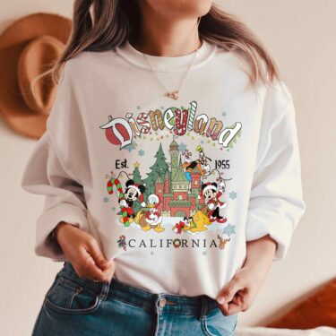 Disneyland EST 1955 California Christmas Shirt, Crewneck Sweatshirt, Hoodie, T-shirt