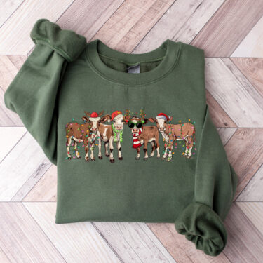 Christmas Cows Crewneck Sweatshirt, Hoodie, T-shirt