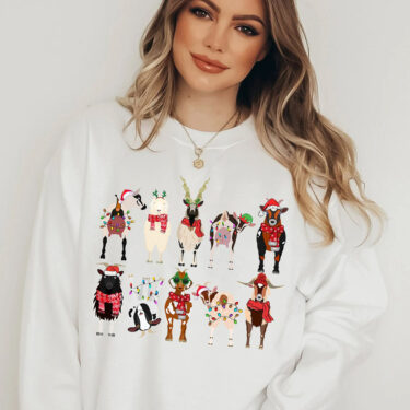 Christmas Goat Crewneck Sweatshirt, Hoodie, T-shirt
