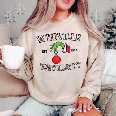 Christmas Whoville University Est 1957 Crewneck Sweatshirt, Hoodie, T-shirt