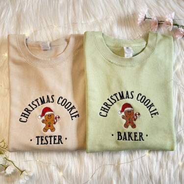 Embroidered Christmas Cookie Baker Gingerbread Crewneck Sweatshirt, Hoodie, T-shirt