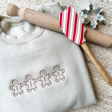 Gingerbread Men Embroidered Crewneck Sweatshirt, Hoodie, T-shirt