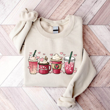 Cute Valentine Coffee Crewneck Sweatshirt, Hoodie, T-shirt