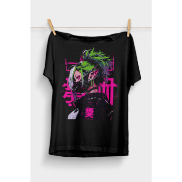 Cyberpunk Anime Girl T-Shirt | Futuristic Techwear Aesthetic | Japanese Harajuku Clothing | Kawaii Manga Shirt | Japanese Streetwear
