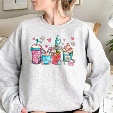 Easter Coffee Sweatshirt, Easter Bunny Shirt, Easter Sweatshirt, Easter Girl, Funny Easter Shirt, Easter Gift