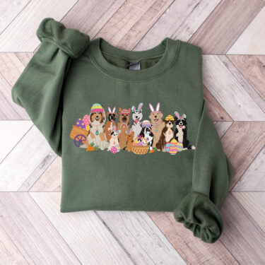 Easter Dogs Sweatshirt, Easter Dogs Sweatshirt, Dog Lover Sweater, Easter Dogs Gift, Cute Gift for Dog Lover, Dog Mom Shirt, Easter Graphic