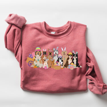 Easter Dogs Sweatshirt, Easter Dogs Sweatshirt, Dog Lover Sweater, Easter Dogs Gift, Cute Gift for Dog Lover, Dog Mom Shirt, Easter Graphic