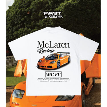 McLaren F1 Racing T-Shirt – Original Art Car Shirt Poster Type Design for Birthday / Gifts For Car Guys / Gift for Dad