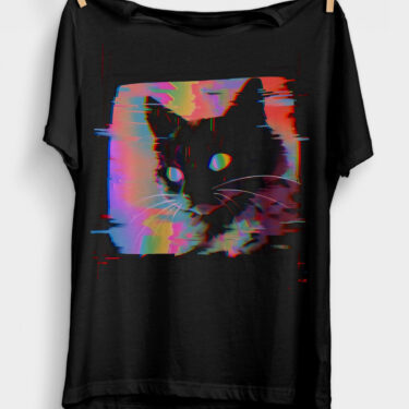 Psychedelic Weirdcore Cat T-Shirt | Vaporwave Aesthetic | Trippy Alt Clothing | Grunge Clothes | Harajuku Punk | Rave Gear