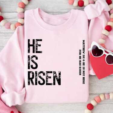 Retro He Is Risen Sweatshirt, He is Risen Sweatshirt, Christian Easter Shirt, Easter Bible Verse Shirt, Cute Easter Day Sweater, Matthew 28:6