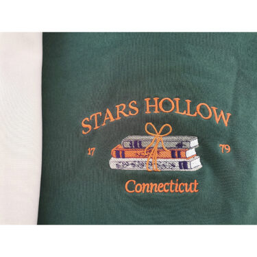 Stars Hollow Connecticut Embroidered Sweatshirt | Connecticut Book Embroidered Hoodie | Stars Hollow Book T-shirt | Crew Neck Sweatshirt