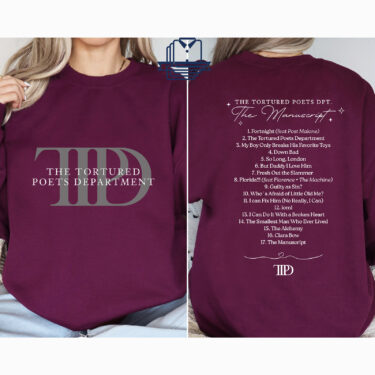The Tortured Poets Department Tracklist Sweatshirt Hoodie T-shirt, Taylor Swift New Album Merch, TTPD Shirt, Poetry Sweater, Gift For Swiftie Fans